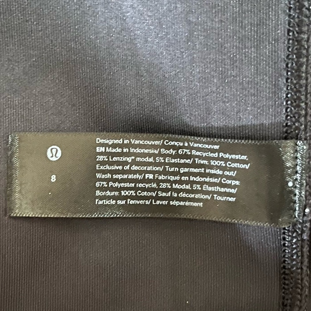 Lululemon Softstreme Ribbed Slim-Fit Racer Back Tank Dress Black Gray Size 8 - Picture 10 of 11